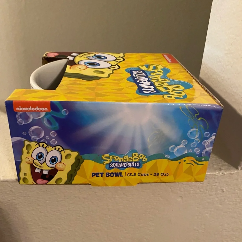 SpongeBob SquarePants Pet Bowl. Nickelodeon. NWT. Ceramic.